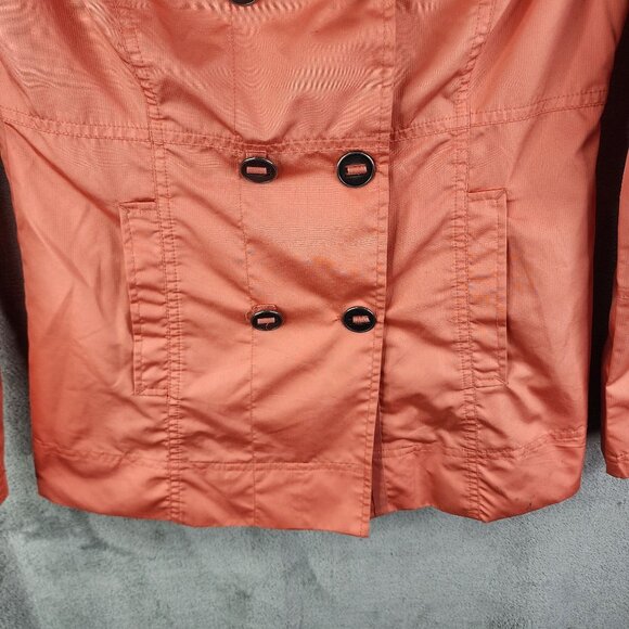 Womens Hurley Double Breasted Coral Jacket w/ Removable Gray Hood Button Front S - Picture 3 of 14